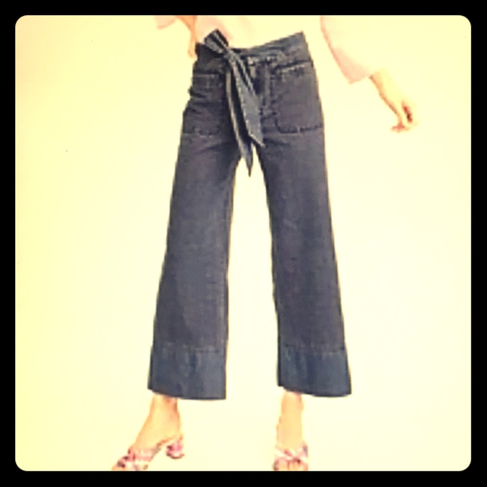 J. Crew cropped chambray pants with tie